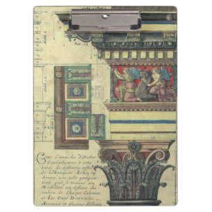 Vintage Architektur, Kolonne mit kornförmiger Form Klemmbrett