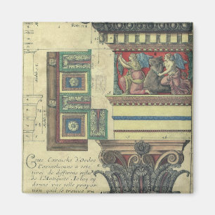 Vintage Architektur, Kolonne mit kornförmiger Form Magnet