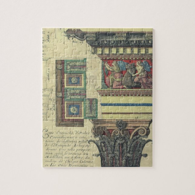 Vintage Architektur, Kolonne mit kornförmiger Form Puzzle (Vertikal)