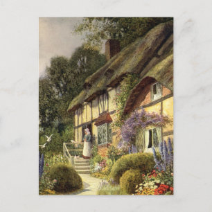 Vintage Architektur, Landhaus Cottage Postkarte