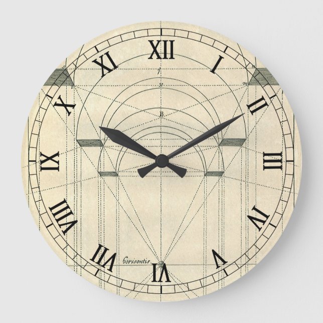 Vintage Architektur, Renaissance Arch-Perspektive Große Wanduhr (Vorderseite)