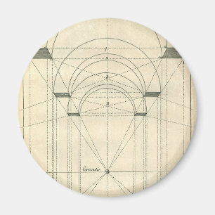 Vintage Architektur, Renaissance Arch-Perspektive Magnet