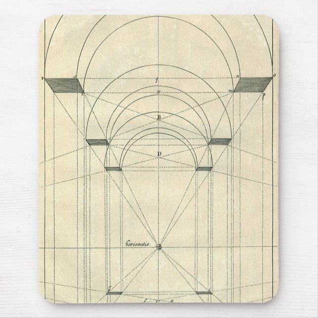 Vintage Architektur, Renaissance Arch-Perspektive Mousepad (Vorne)