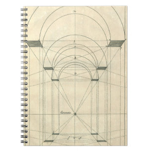 Vintage Architektur, Renaissance Arch-Perspektive Notizblock