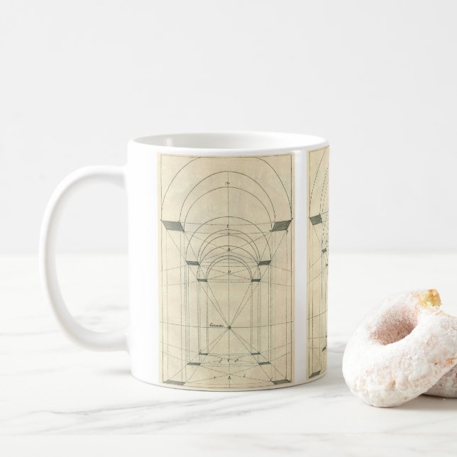 Vintage Architektur, Renaissance Arch-Perspektive Tasse (Mit Donut)