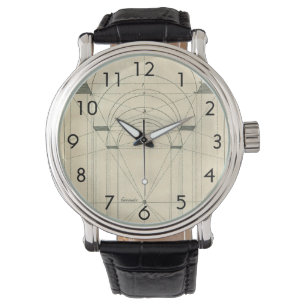 Vintage-Architektur, Renaissance-Bogen-Perspektive Armbanduhr