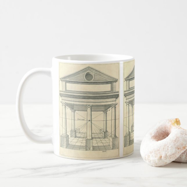 Vintage Architektur, römisches Portico mit Säulen Kaffeetasse (Mit Donut)
