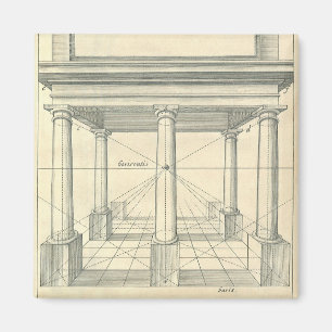 Vintage Architektur, römisches Portico mit Säulen Magnet