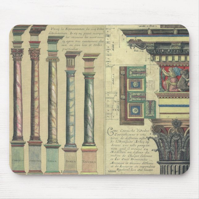 Vintage Architektur von Giacomo Barozzi da Vignola Mousepad (Vorne)