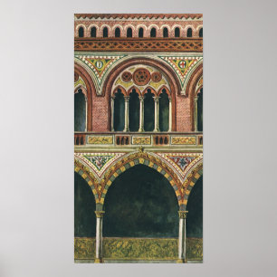 Vintage-Architektur, Zitadelle in Pavia, Italien Poster