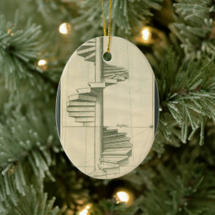 Vintage Architekturtreppen, Spiraltreppe Keramik Ornament