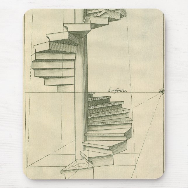 Vintage Architekturtreppen, Spiraltreppe Mousepad (Vorne)