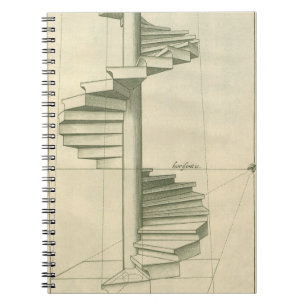 Vintage Architekturtreppen, Spiraltreppe Notizblock