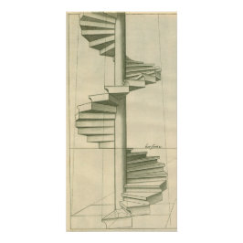 Vintage Architekturtreppen, Spiraltreppe Poster