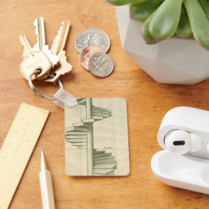 Vintage Architekturtreppen, Spiraltreppe Schlüsselanhänger