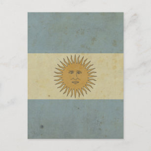 Vintage Argentinien-Flagge Postkarte