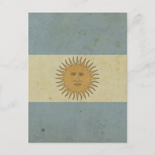 Vintage Argentinien-Flagge Postkarte (Vorderseite)