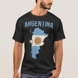 Vintage-Argentinien-Karte Landesflagge Urlaubs-Jub T-Shirt