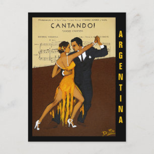 Vintage Argentinien Tango Südamerika Reise Postkarte