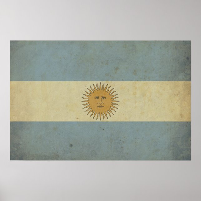 Vintage argentinische Flagge Poster (Vorne)