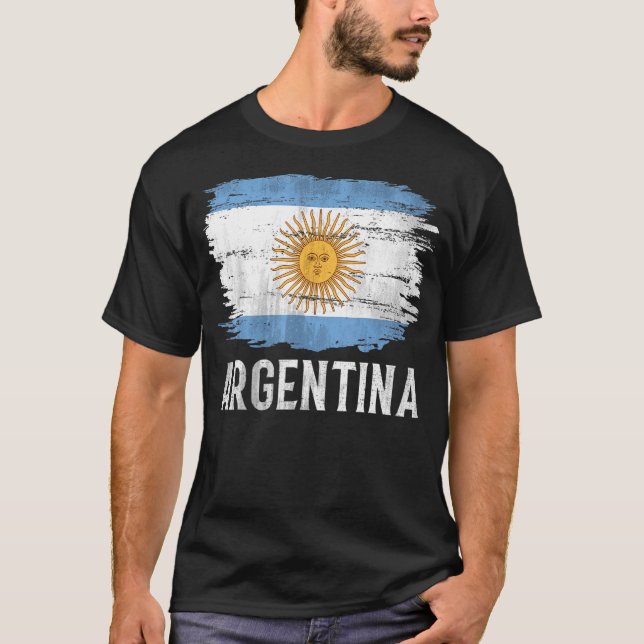 Vintage argentinische Flagge T-Shirt (Vorderseite)