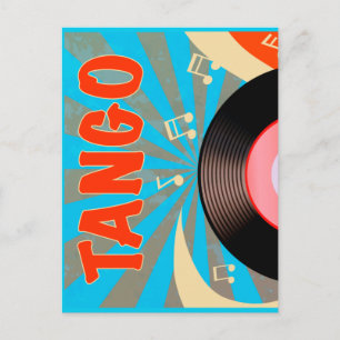 Vintage Argentinische Tango Schallplatte Postkarte