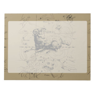 Vintage Aries Map Hevelius 1690 Notizblock
