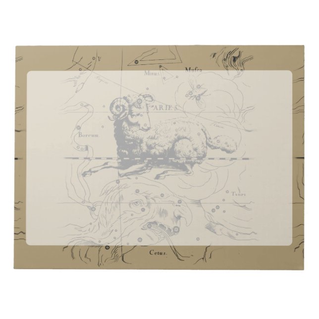 Vintage Aries Map Hevelius 1690 Notizblock (Vorderseite)