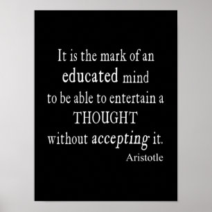 Vintage Aristoteles gebildeter Geist Gedanke Zitat Poster