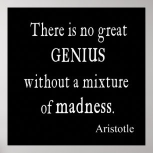 Vintage Aristoteles Großes Genie Wahnsinn Poster