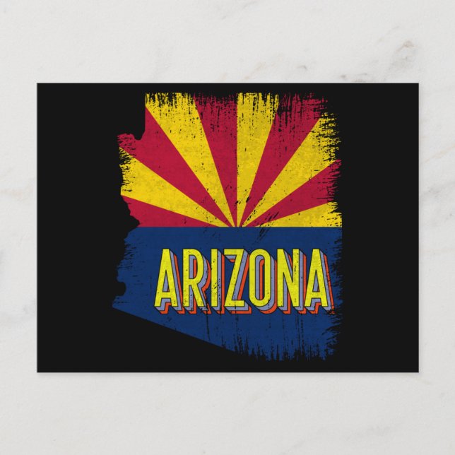 Vintage Arizona AZ Staatskarte Karte Souvenir 70er (Vorderseite)