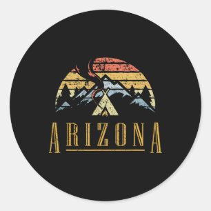 Vintage Arizona Berge Camping Lagerfeuer Retro T Runder Aufkleber
