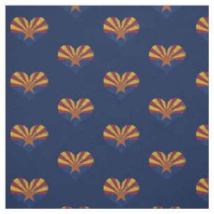 Vintage Arizona Flag Hearts Stoff