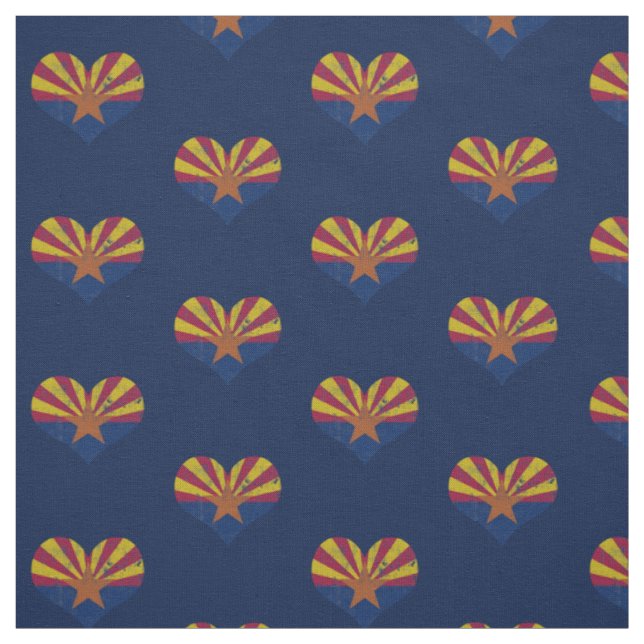 Vintage Arizona-Flaggen-Herzen Stoff (Muster)