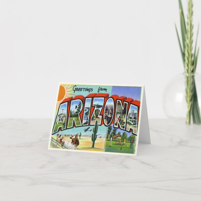 Vintage Arizona-Karte Karte (Vorderseite)