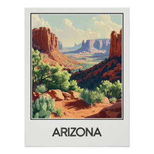 Vintage Arizona Plakat, Landschaft im Wilden Weste Poster