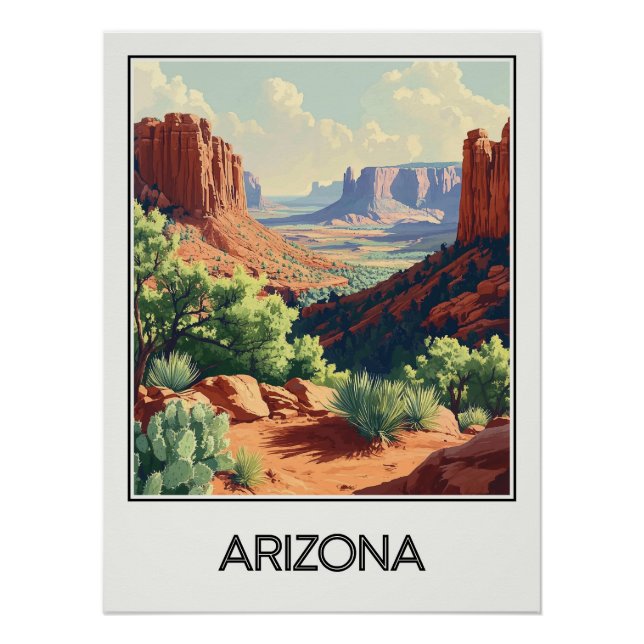 Vintage Arizona Plakat, Landschaft im Wilden Weste Poster (Vorderseite)