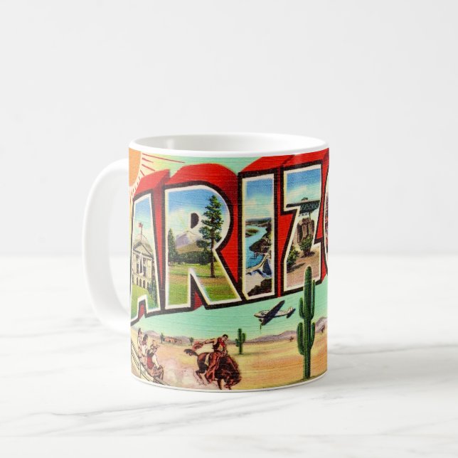 Vintage-Arizona-Postkarte  Kaffeetasse (Vorderseite Links)