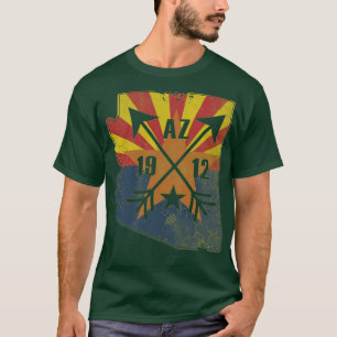 Vintage Arizona State Flag Map Liebe Zuhause Urlau T-Shirt