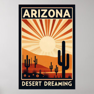 Vintage-Arizona-Wüsten-Träumerei-Plakat Poster