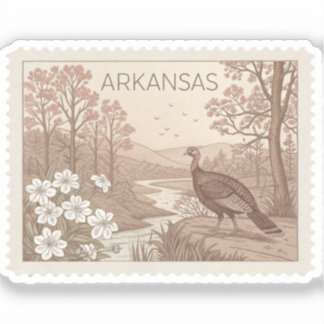 Vintage Arkansas Wild Turkey Ozark Mountain Stempe Aufkleber