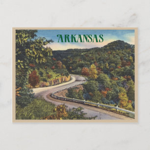 Vintage Arkansas Windstraße im Herbst Postkarte