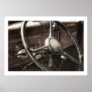 Vintage-Armaturenbrett Poster Druck