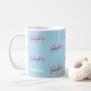 Vintage Art blaue Rhino-Tasse durch John-Farbstoff Kaffeetasse