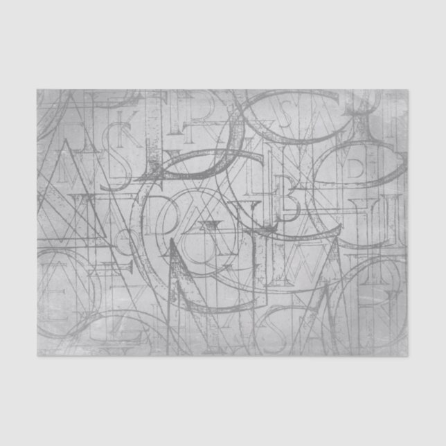 Vintage Art-Buchstaben und Zahlen | schwarz u. Seidenpapier (Vorderseite)