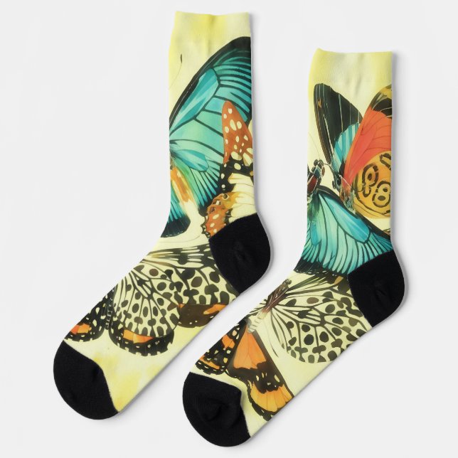Vintage Art Butterfly Art Sounds Socken (Linkes Detail)