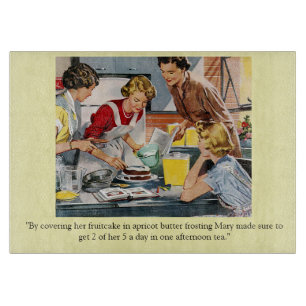 Vintage Art Cake Decoration Szene  Schneidebrett