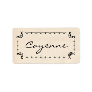 Vintage Art-Cayennepfeffer-Pfeffer-Kraut-Aufkleber Adressaufkleber