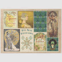 Vintage Art Deco 11 Dekoratives Seidenpapier