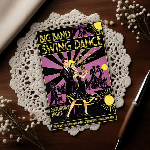 Vintage Art Deco 1940er Swing-Tanz Postkarte